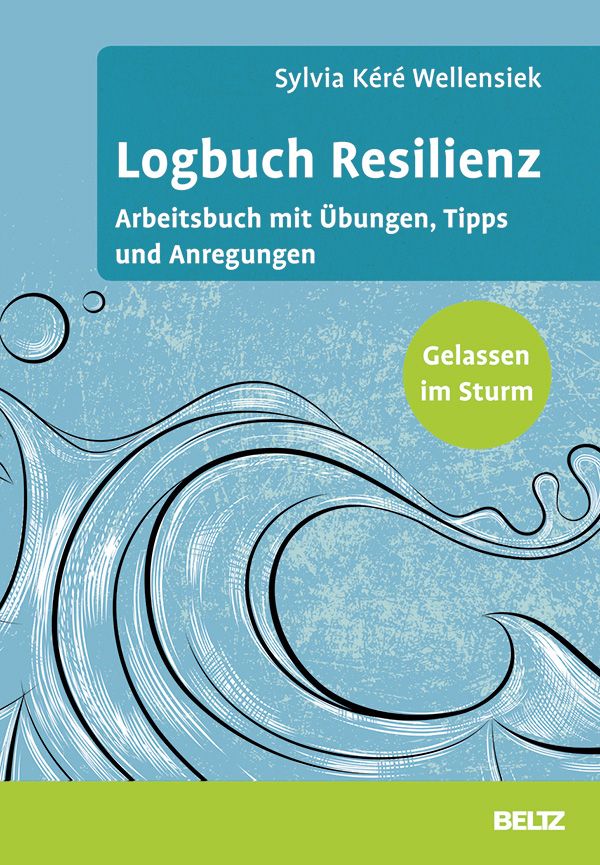 Es ist eine Welle abgebildet. Darauf der Titel des Buches: "Logbuch Resilienz"